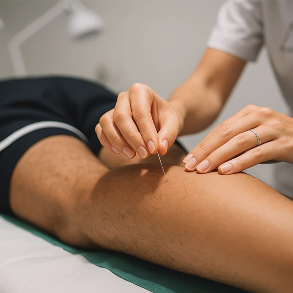 punción seca en zona hueco poplíteo